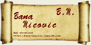 Bana Mićović vizit kartica